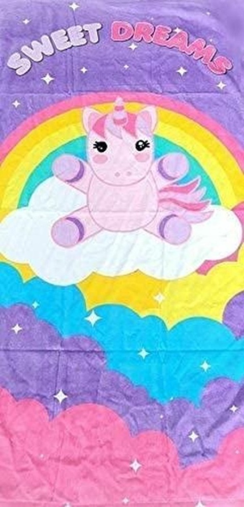 Unicorn Jednorożec Ręcznik plażowy kąpielowy bawełniany 140 cm x 70 cm