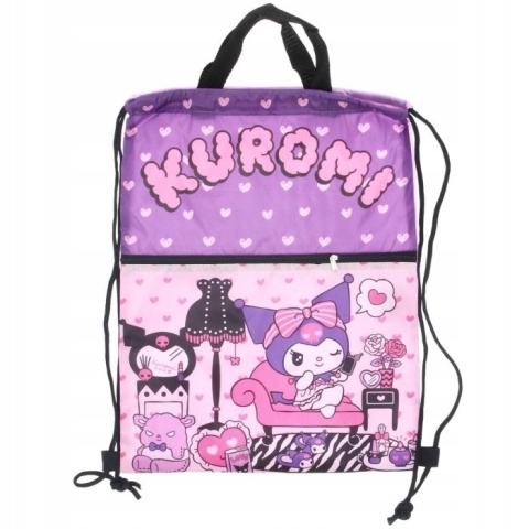 Worek na buty plecak sportowy gruby sznur Kuromi Sanrio 42X35 cm