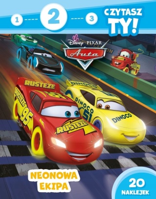 1 2 3 Czytasz TY! czytanki 20 naklejek Auta Cars Neonowa Ekipa poziom 2
