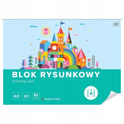 Blok rysunkowy A3 10 k 80 g Interdruk biały
