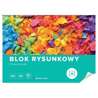Blok rysunkowy A3 10 k 80 g Interdruk biały