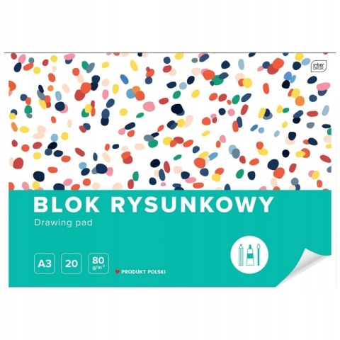Blok rysunkowy A3 10 k 80 g Interdruk biały