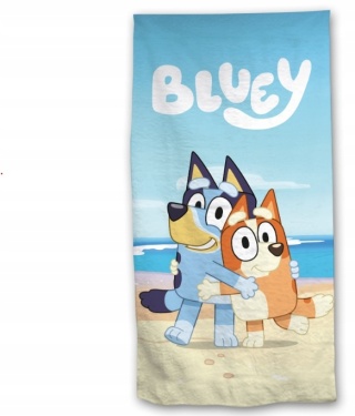 Bluey i Bingo na plaży Ręcznik kąpielowy plażowy bawełniany 70x140
