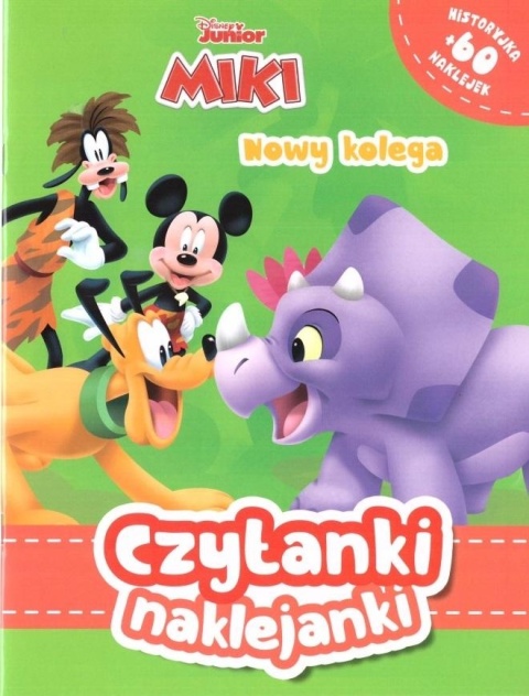 Czytanki naklejanki myszka Mickey Miki nowy kolega 60 naklejek