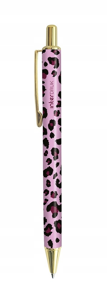 Długopis niebieski metalowy Interdruk Tutto Bello kwiaty 0,7 mm 4 szt