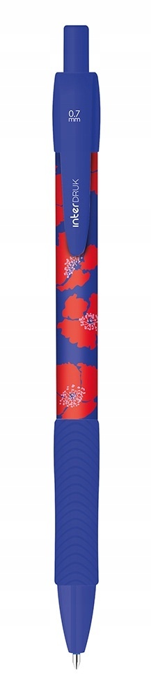 Długopis pół żelowy niebieski Interdruk Tutto Bello kwiaty 0,7 mm 6 szt