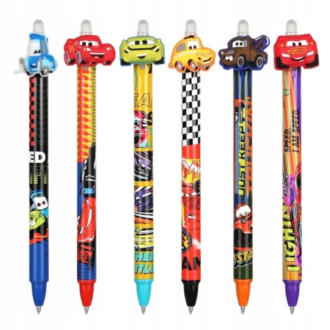Długopis wymazywalny niebieski Auta Zygzak McQueen zestaw 6 szt