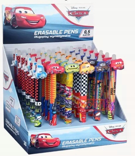 Długopis wymazywalny niebieski Auta Zygzak McQueen zestaw 6 szt