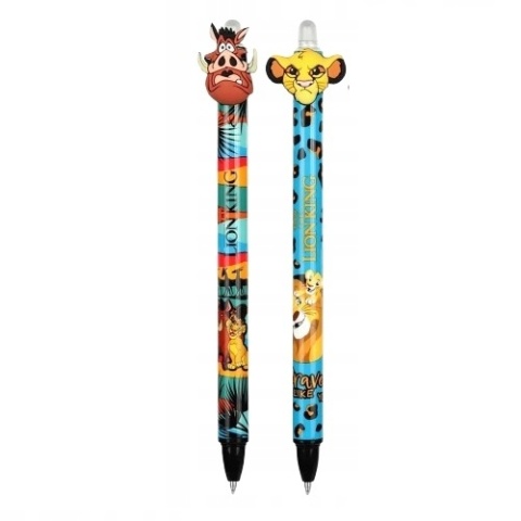 Długopis wymazywalny niebieski Król Lew Simba Pumba 0,5 mm zestaw 2 szt
