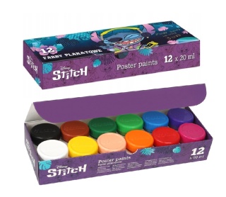 Farby plakatowe Patio 20 ml 12 kolorów Lilo I Stitch