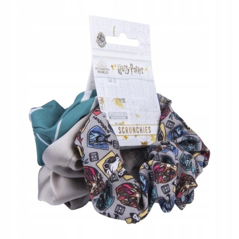 Gumki frotki scrunchies Harry Potter slytherin zestaw 3 szt