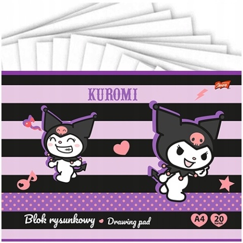 KUROMI blok rysunkowy A4 20 kartek biały