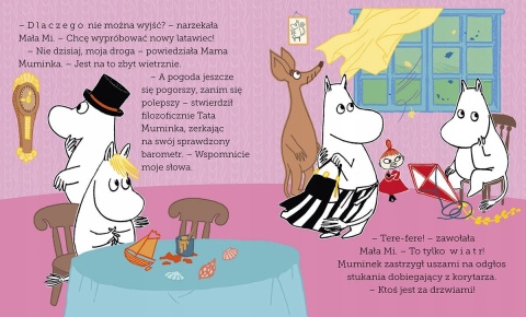 Muminki Muminek i i Mała Mi i dziki wiatr czytanka z dużymi literami