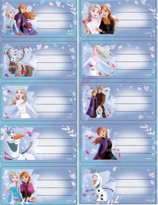 Naklejki nalepki na zeszyty 10 szt Kraina Lodu Frozen Elsa Anna Olaf