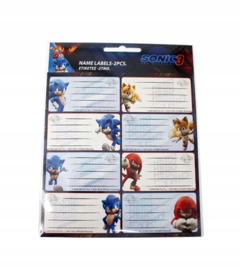Naklejki nalepki na zeszyty 16 szt Sonic Trio