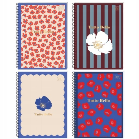 Notatnik notes kołonotatnik A6 80k metallic Tutto Bello kwiaty Interdruk