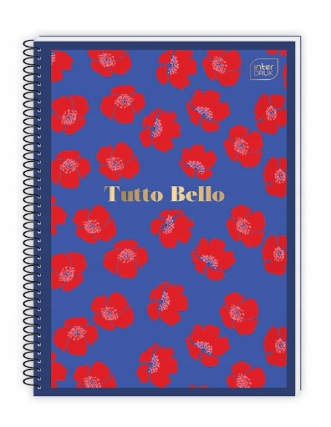 Notatnik notes kołonotatnik A6 80k metallic Tutto Bello kwiaty Interdruk
