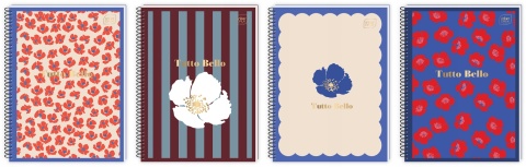 Notatnik notes kołonotatnik A6 80k metallic Tutto Bello kwiaty Interdruk