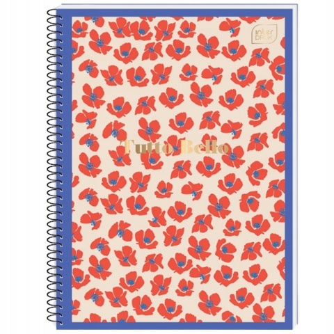 Notatnik notes kołonotatnik A6 80k metallic Tutto Bello kwiaty Interdruk