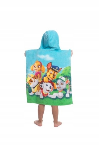 Psi Patrol pieski ponczo poncho ręcznik kąpielowy bawełniany 55x115 cm