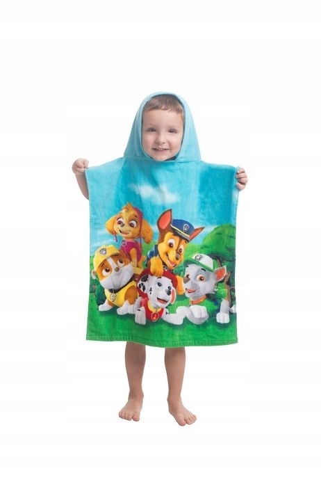 Psi Patrol pieski ponczo poncho ręcznik kąpielowy bawełniany 55x115 cm Psi Patrol pieski ponczo poncho ręcznik kąpielowy bawełniany 55x115 cm