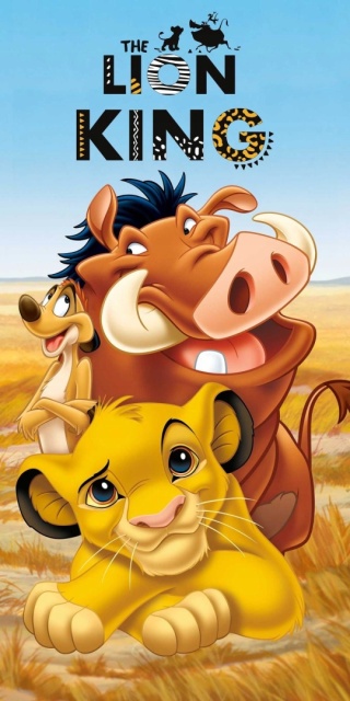 Ręcznik kąpielowy bawełniany KRÓL LEW Timon Pumba Simba 70X140