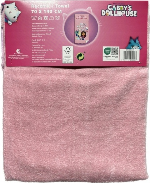 Ręcznik kąpielowy plażowy Bawełniany Koci domek Gabi 70x140