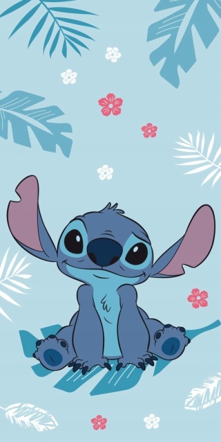 Ręcznik kąpielowy plażowy Lilo i Stitch bawełniany Blue Stich 70x140