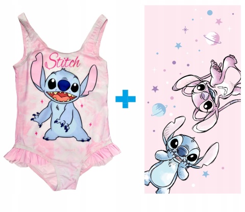 Ręcznik plażowy +strój kąpielowy jednoczęściowy LILO I STITCH STICH 152 Ręcznik plażowy +strój kąpielowy jednoczęściowy LILO I STITCH STICH 152