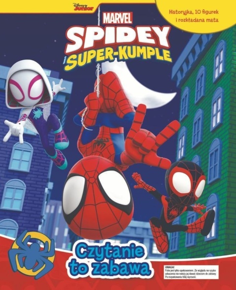 Spidey super-kumple czytanie to zabawa książka + figurki 10 szt +mata