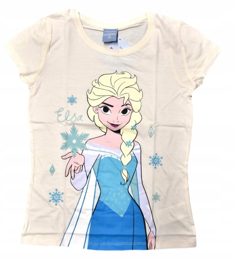 T-shirt bluzka dziecięca KRAINA LODU koszulka bawełniana dziewczęca 134