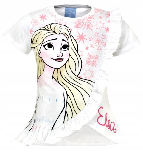 T-shirt bluzka dziecięca KRAINA LODU koszulka bawełniana dziewczęca 134