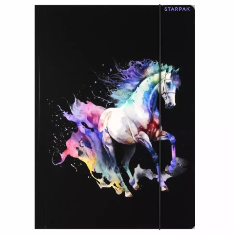 Teczka z gumką A4 na dokumenty rysunki koń konik akwarelowy