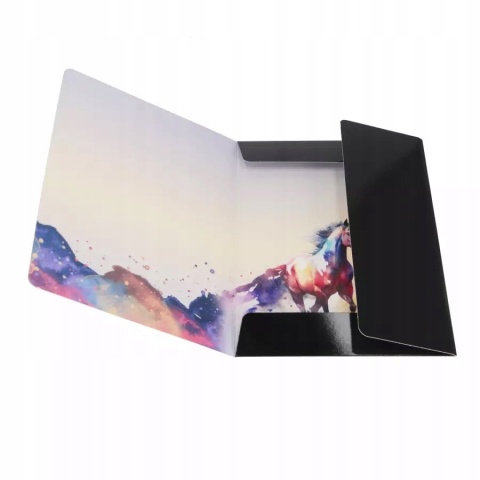 Teczka z gumką A4 na dokumenty rysunki koń konik akwarelowy