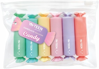 Zakreślacze pisaki pastelowe 6 kolorów Sweet Cukierki Interdruk
