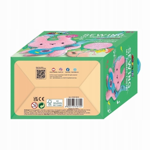Zestaw do szycia DIY Uszyj maskotka Królikz paskiem 29x17,5cm AVENIR