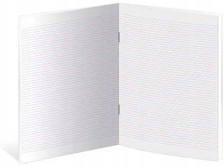 Zeszyt A4 32k 90g trzylinia kolorowa do nauki pisania wzory liter Interduk