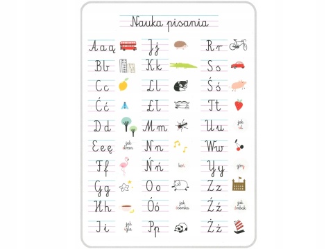 Zeszyt A4 32k 90g trzylinia kolorowa do nauki pisania wzory liter Interduk