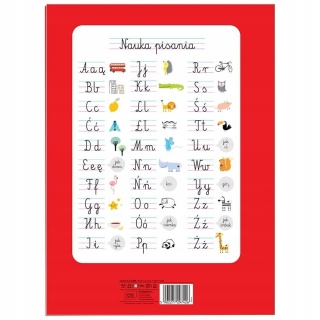 Zeszyt A4 32k 90g trzylinia kolorowa do nauki pisania wzory liter Interduk