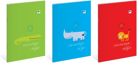 Zeszyt A4 32k 90g trzylinia kolorowa do nauki pisania wzory liter Interduk