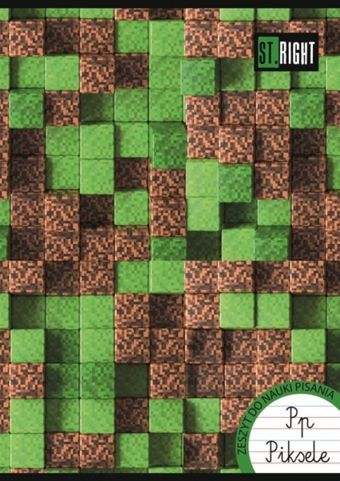 Zeszyt A4 trzy linia kolorowa do nauki pisania 32k Pixel Game Gamer