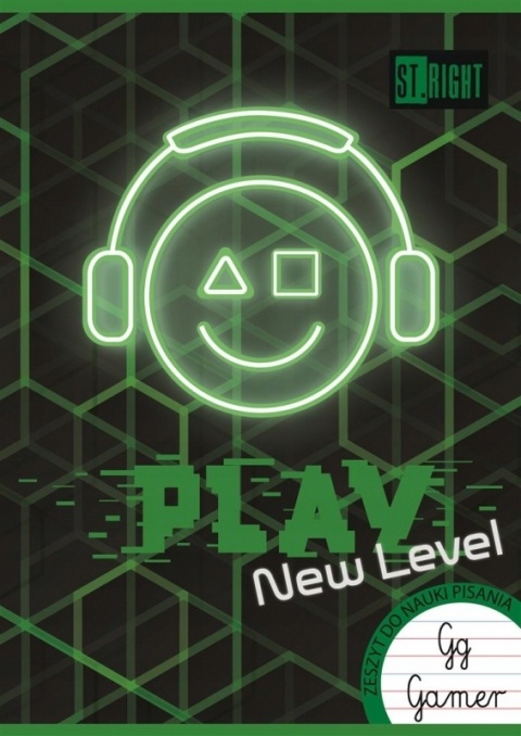 Zeszyt A4 trzy linia kolorowa do nauki pisania 32k Pixel Game Gamer