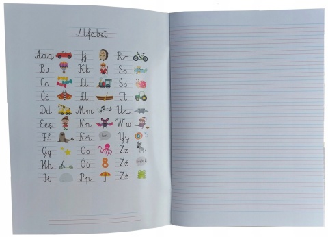 Zeszyt A4 trzy linia kolorowa do nauki pisania 32k Pixel Game Gamer