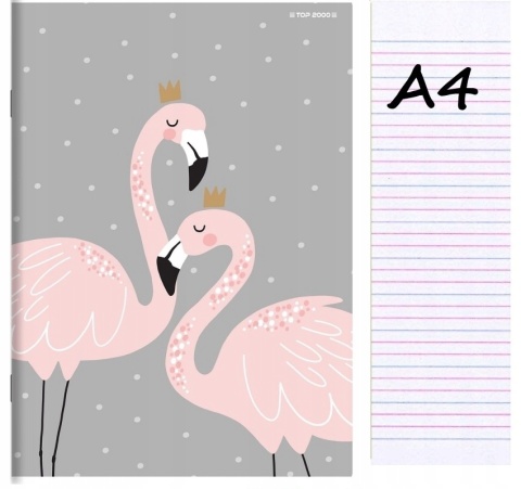 Zeszyt A4 trzylinia kolorowa do nauki pisania 32 kartek Flaming Top-2000