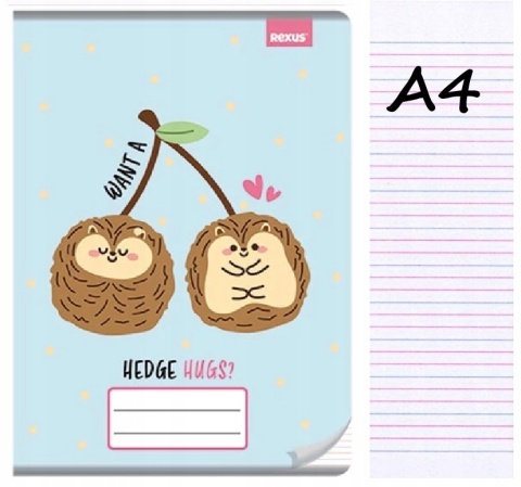 Zeszyt A4 trzylinia kolorowa do nauki pisania 32 kartek jeżyki