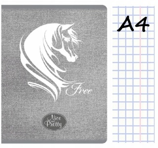 Zeszyt A4 w kratkę 60 kartek z marginesem koń konik szkic