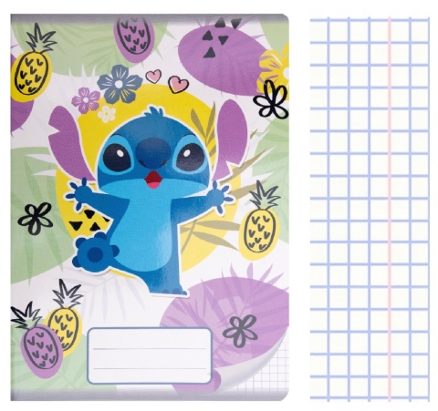 Zeszyt A5 Stitch w kratkę 32 kartki LILO I STICH ananas
