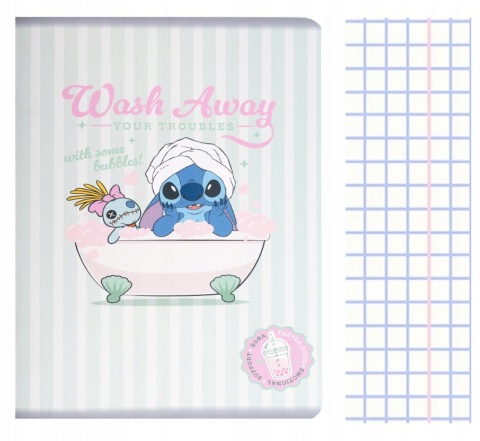 Zeszyt A5 Stitch w kratkę 60 kartek LILO I STICH bąbelki