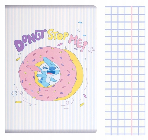 Zeszyt A5 Stitch w kratkę 60 kartek LILO I STICH donut