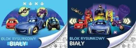 Blok rysunkowy pierwsza strona do kolorowania Batwheels Batman A4 20k biały